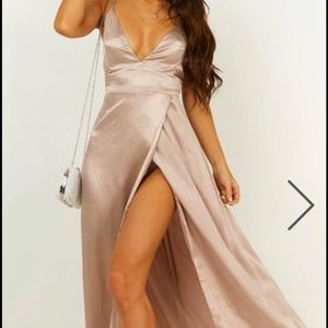 SHOWPO SILK GREY BLUSH GOWN/FORMAL DRESS